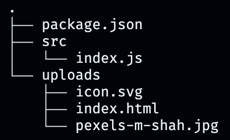 Project directory tree displaying folders and files
